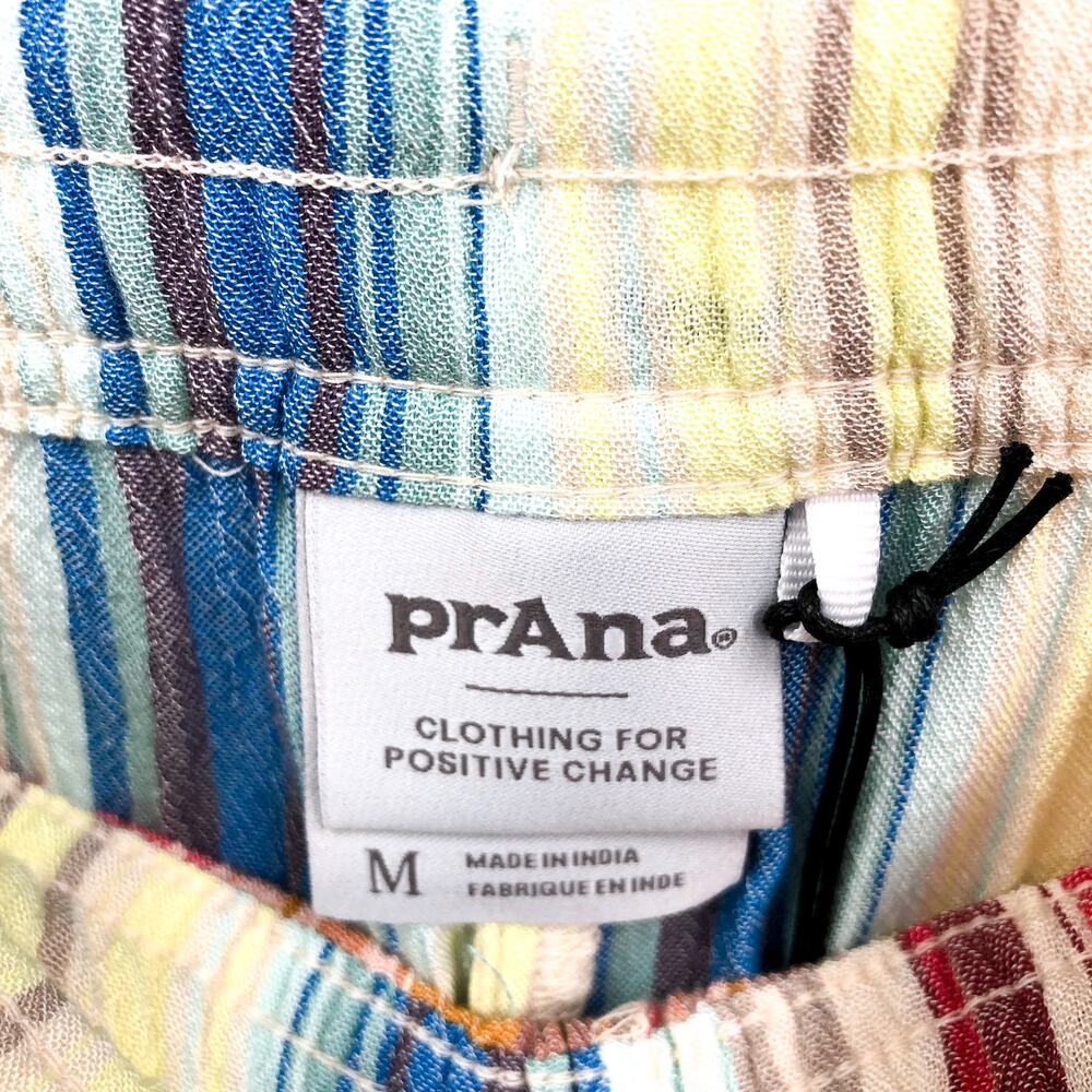 PRANA Women's Fernie Beach Pants Medium Gold Baja Stripe Wide Leg Mid Rise NWT - Picture 12 of 16